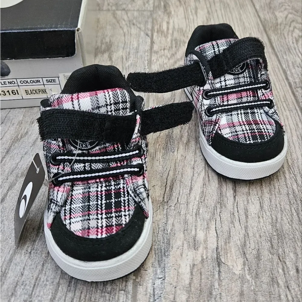 Lakeshore LKS Black and Pink Plaid Shoes Size 6T